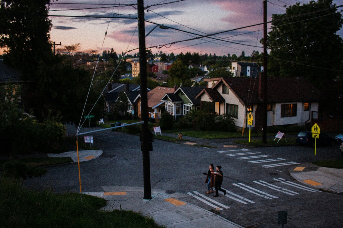 fry's springs neighborhood at dusk
